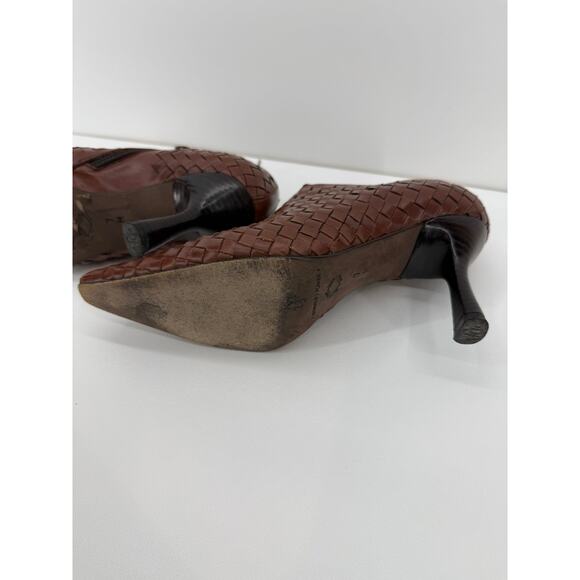 Vintage Donald Pliner Woven Pointed Toe Ankle Boots Heels size 7M - Picture 6 of 6